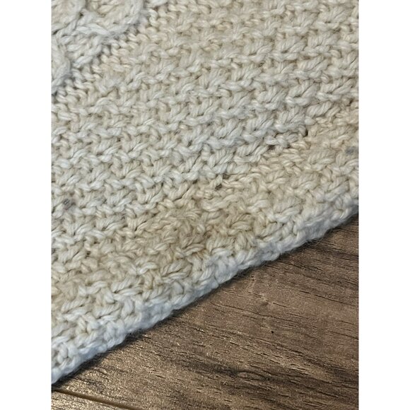 Vintage Gene of Donegal Irish Fisherman Sweater Cream Cable Knit Wool M Womans - Picture 9 of 9